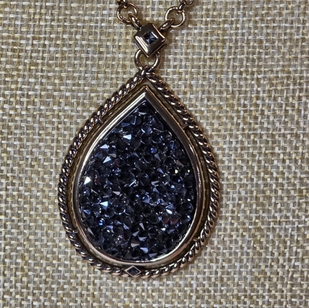 Barington Ability To Love Swarovski Crystal Rocks Large Teardrop Gold Necklace